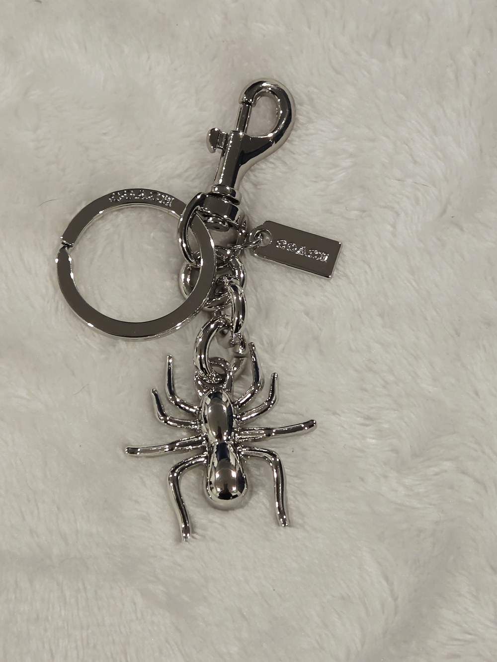 C Logo Silver Spider Keychain Charm Bling Bag Charm